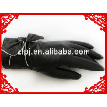 women high grade romantic goatskin driver leather glove with bow